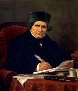 Porträt von Giovan Battista Niccolini, italienischer Dramatiker und Patriot von Stefano Ussi (1822-1901), Öl auf Leinwand, 68x74 cm von Stefano Ussi