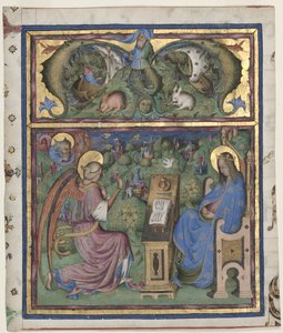 Initiale M[issus est] ausgeschnitten aus einem Antiphonar: Die Verkündigung von Stefano da Verona