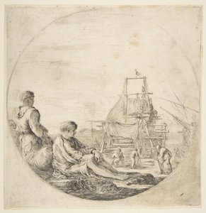 Ein sitzender weißer Matrose, ein stehender schwarzer Matrose, ca. 1660