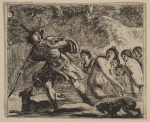 Acteon, aus dem Spiel der Mythologie Jeu de la Mythologie, 1644 von Stefano della Bella