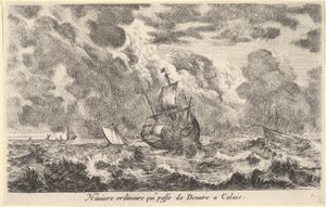 Ein gewöhnliches Schiff, das zwischen Dover und Calais fährt, 1647
