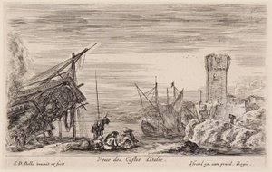 Ansichten von Seehäfen: Blick auf italienische Küsten von Stefano della Bella
