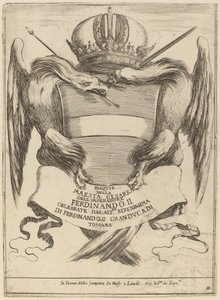 Wappen mit Widmung an Großherzog Ferdinand II