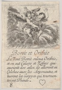 Boreas und Orithyia, aus Spiel der Mythologie, 1644 von Stefano della Bella