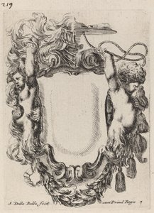 Kartusche mit Satyrkindern, 1647