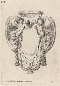 Kartusche mit Widdern und Satyrkindern, 1647