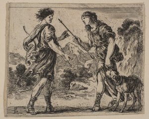 Cephalus und Procris, aus Spiel der Mythologie, 1644 von Stefano della Bella