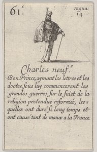 Charles neuf.-e Bon Prince, aus dem Spiel der Könige von Frankreich, 1644 von Stefano della Bella