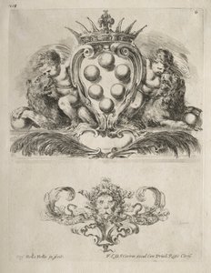 Sammlung verschiedener Launen und neuer Entwürfe von Kartuschen und Ornamenten: Nr. 6