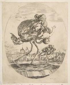 Der Tod trägt ein Kind, aus Die fünf Tode Les cinq Morts, ca. 1648
