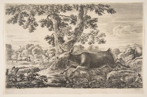 Hirschjagd, aus Tierjagden Chasses à différents animaux, ca. 1654 von Stefano della Bella