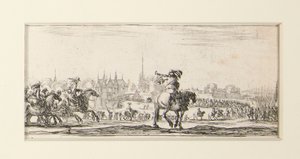 Dessins de quelques Conduites de Troupes, Satz von zwölf Radierungen von Stefano della Bella