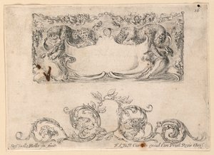 Wappen, Rinceaux, Nr. 16 aus "Raccolta di varii cappriccii et nove inventioni di cartelle et ornamenti"