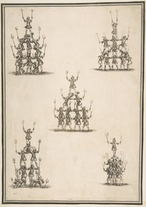 Fünf Gruppen von Akrobaten, 1652 von Stefano della Bella