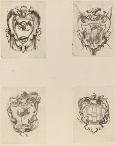 Vier Embleme für das Begräbnis von Prinz Francesco de Medici von Stefano della Bella