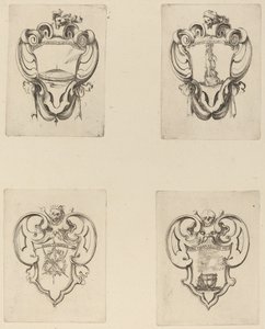 Vier Embleme für das Begräbnis von Prinz Francesco de Medici von Stefano della Bella