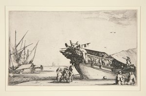 Hafenszene aus einer Serie von acht Marines, Dev. 813 von Stefano della Bella