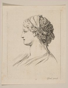 Kopf einer Frau im Profil, 1650 von Stefano della Bella