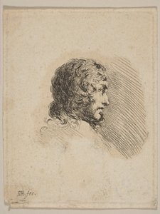 Kopf eines jungen Mannes im Profil, aus Verschiedene Porträts Recueil de Diverses Pièces S..., ca. 1647