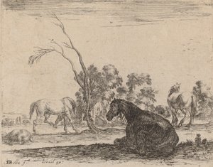 Pferde auf einer Weide, 1642 von Stefano della Bella