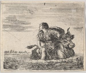 Jupiter und Europa, aus dem Spiel der Mythologie von Stefano della Bella