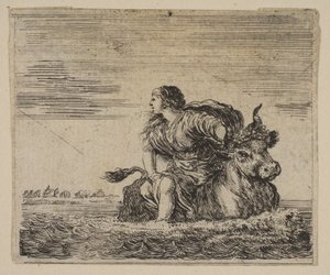 Jupiter und Europa, aus Spiel der Mythologie Jeu de la Mythologie von Stefano della Bella