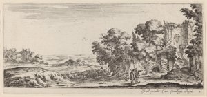 Landschaft mit Ruinen, um oder vor 1647 von Stefano della Bella