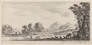Landschaft mit Hirten, die ihre Herde bewachen, vor 1647