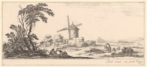 Landschaft mit Windmühle von Stefano della Bella