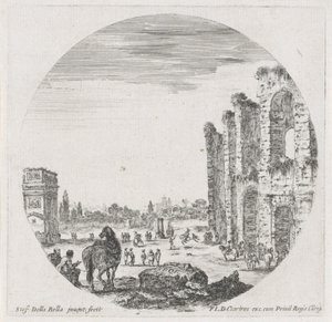 Landschaft mit dem Kolosseum und dem Konstantinsbogen (Landschaften und Ruinen in Rom)