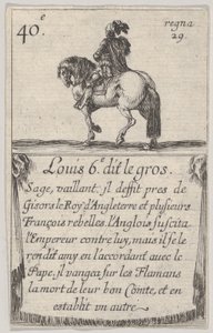 Ludwig VI., genannt der Dicke Weise, tapfer..., aus Spiel der Könige von Frankreich Jeu des Rois, 1644