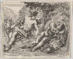 Merkur und Argos, aus Spiel der Mythologie Jeu de la Mythologie, 1644