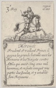 Meroüée Prudent et vaillant..., aus Spiel der Könige von Frankreich Jeu des Rois de Fran..., 1644