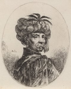 Mohr mit einem Turban, verziert mit fünf Federn, 1649-1650 von Stefano della Bella