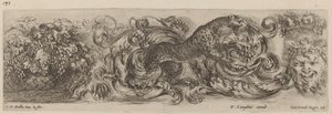 Ornamentaler Fries mit Leopard, wahrscheinlich 1648