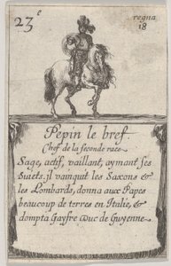 Pepin der Kurze Chef der zweiten Rasse..., aus Spiel der Könige von Frankreich Jeu des Ro..., 1644 von Stefano della Bella