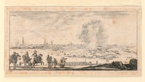 Platte 11, aus "Desseins de Queleques Conduites de Troupes, Canons, et Ataques de Villes" von Stefano della Bella