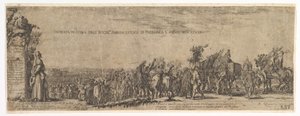Tafel 1: Der Eintritt des polnischen Botschafters in Rom, das Medici-Wappen links, 1633
