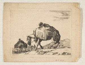 Pferd mit Packtaschen von Stefano della Bella