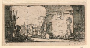 Tafel 2, aus "Desseins de Queleques Conduites de Troupes, Canons, et Ataques de Villes" von Stefano della Bella