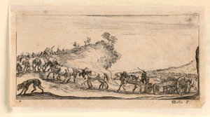Tafel 4, aus "Desseins de Queleques Conduites de Troupes, Canons, et Ataques de Villes" von Stefano della Bella