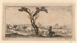 Platte 5, aus "Desseins de Queleques Conduites de Troupes, Canons, et Ataques de Villes" von Stefano della Bella