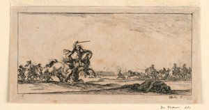 Tafel 6, aus "Desseins de Queleques Conduites de Troupes, Canons, et Ataques de Villes" von Stefano della Bella