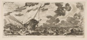 Tafel 6: Drei Schiffe in einem Sturm, aus Verschiedene Einschiffungen Divers embarquements, ca. 1646-47