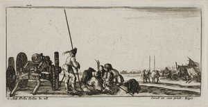 Tafel Neun aus Zeichnungen von mehreren Bewegungen von Soldaten von Stefano della Bella