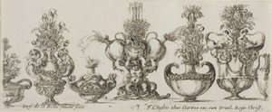 Tafel Drei aus Sammlung verschiedener Vasen von Stefano della Bella