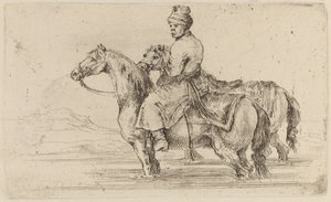 Polnischer Diener mit zwei Pferden von Stefano della Bella