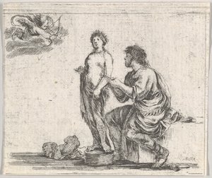 Pygmalion, aus Spiel der Mythologie Jeu de la Mythologie, 1644 von Stefano della Bella