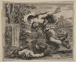Pyramus und Thisbe, aus dem Spiel der Mythologie Jeu de la Mythologie, 1644