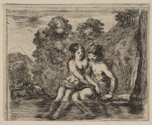 Salmacis und Hermaphrodit, aus Spiel der Mythologie Jeu de la Mythologie, 1644 von Stefano della Bella